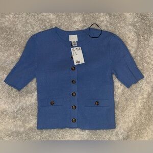 H&M Light Blue Knit Cardigan